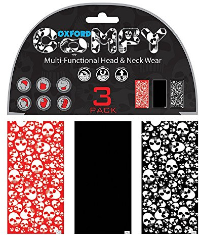 Oxford Comfy Head Helmet Scarf/Bandana/Beanie 3Pack Skulls