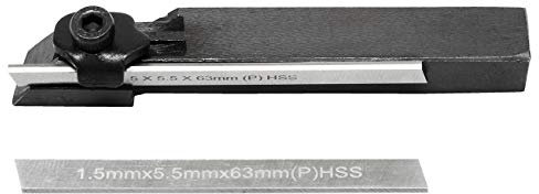 WABECO Mini Abstechstahl Halter 8x8 mit 2 Abstechmesser HSS Abstechhalter Drehmeißel