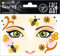 HERMA 15304 Face Art Sticker Bienen Blumen, dermatologisch getestet, ablösbare Glitzer Gesicht Aufkleber, temporäre Tattoos für Karneval Fasching Halloween Festival Kinder Geburtstag, gelb orange