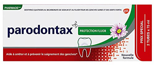 Parodontax Fluor Schutz-Zahnpasta, für empfindliche Zähne, entfernt Plaque, 2 x 75 ml