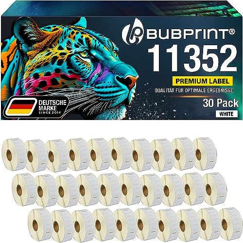 Bubprint 30 Etiketten kompatibel mit Dymo 11352 S0722520 25x54mm | Passend für Labelwriter 310 320 330 Turbo 400 Twin Turbo Duo 450 SE450