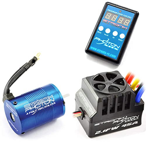 Etronix ET0417 PHOTON 2.1FW COMBO W/9.0R 4350KV MOTOR/45A ESC RC Speed Controller, Black