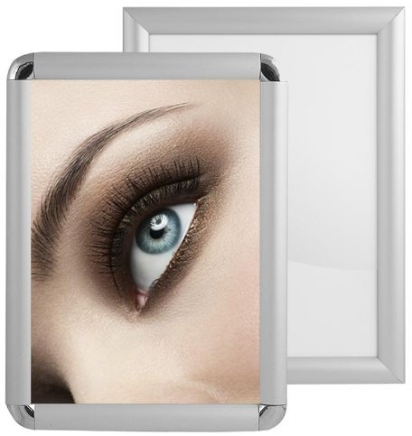 Klapprahmen 70 x 100 cm Rondo 25 mm Profil silber matt