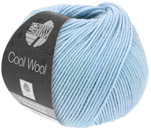 LANA GROSSA Cool Wool Uni | Extrafeine Merinowolle waschmaschinenfest und filzfrei | Handstrickgarn aus 100% Schurwolle (Merino extrafein) | 50g Wolle zum Stricken & Häkeln | 160m Garn FB 430