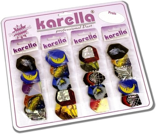 Karella Darts Fly Display- 2D-Hologram - 20 Einzel-Sets mit je 3 Flys - Übersichtliche Präsentation - Reichhaltige Auswahl am schönen Motiven (803902)