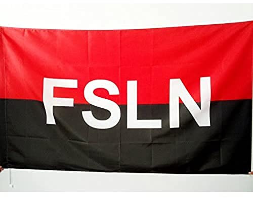 AZ FLAG - Drapeau Nicaragua FSLN - 150x90 cm - Drapeau Front Sandiniste De Libération Nationale 100% Polyester Avec Fourreau et cordelette - Pavillon 110 g