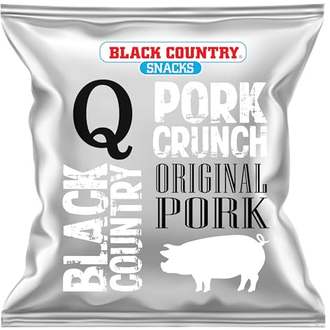 Black Country Q Pork Crunch 15 x 30g Hanging Bag Great for the Keto Diet