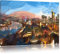 Pixxprint Frankfurt am Main Skyline, Größe: 60x40cm, Leinwandbild, fertig gespannt, Wandbild, Dekoration, Kunstdruck, kein Poster