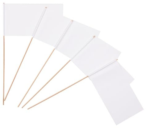 Papierfähnchen: Weiß 50er Packung