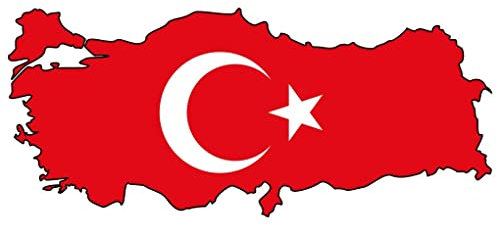 Samunshi® Türkei Aufkleber Autoaufkleber in den Nationalfarben - 10x4,4cm