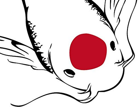 Apalis Wandtattoo No.SK9 Schwarzer Koi WandSticker WandTattoo Japan Asien Kunst Tokio