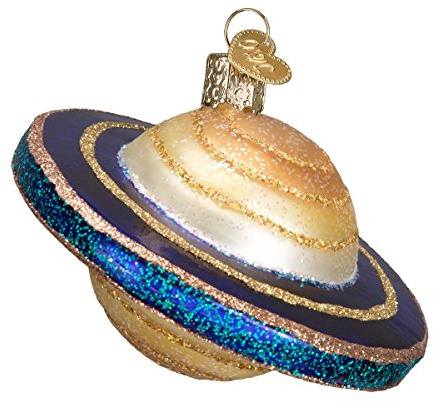 Old World Christmas Saturn Glass Blown Ornament for Christmas Tree, Handcrafted Holiday Decoration, Outer Space Collection