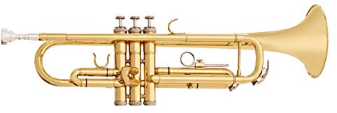Student Trompete von Gear4music, Gold | Traditioneller Korpus aus gelbem Messing, Edelstahlventile für Langlebigkeit, vernickeltes Mundstück, Koffer inklusive