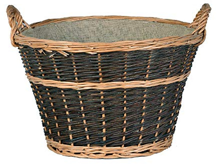 FIREFIX 828 Kaminholzkorb mit Jutegarnitur ausgelegt, 500 x 340 mm (øxH)