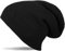 styleBREAKER Beanie Mütze, Slouch, überlange Strickmütze, doppelt gestrickt, warm, Unisex 04024004, Farbe:Schwarz
