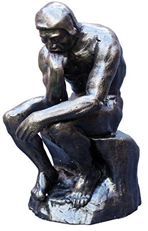 Figur der Denker Skulptur aus Gusseisen nach Auguste Rodin H: 26 cm (2952)