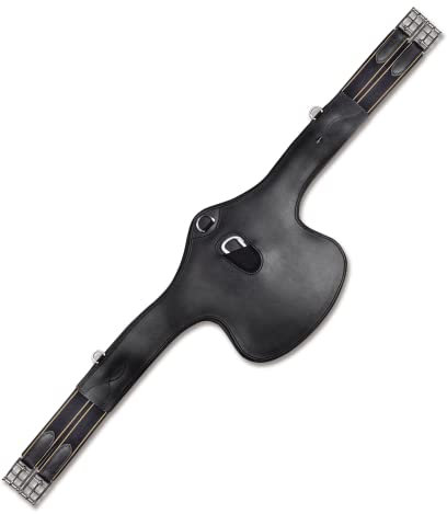 WALDHAUSEN Ledersattelgurt - mit Bauchlatz, 140 cm, schwarz