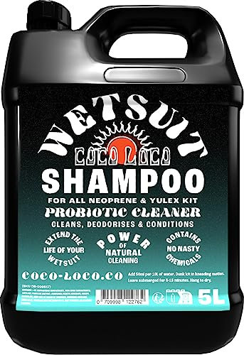 Dirtbusters Coco Loco Konzentriertes Reinigungs- und Desodorierungsshampoo für Neopren und Neoprenbekleidung - Tauchen/Surfen/Schwimmen - mit Eukalyptusduft - 5-Liter-Kanister