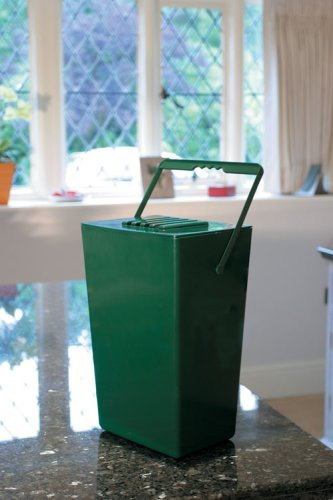Greenfingers Seau à compost anti-odeurs 9 l - Caddy cuisine grande capacité - Filtre couvercle - Filtres de remplacement disponibles - Vert