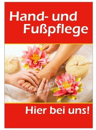 net-xpress Werbeplakat für Hand- und Fußpflege DIN A1, Plakat Poster Nagelstudio