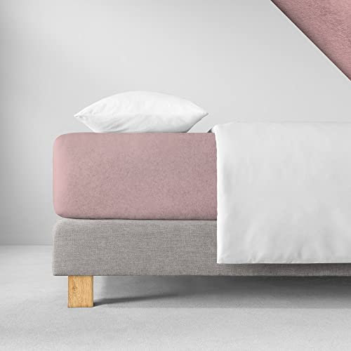 ESTELLA Spannbetttuch Samt Velours | Flieder | Frottee | 150x200 cm | passend für Matratzen 140-160 cm (Breite) x 200 cm (Länge) | trocknerfest und bügelfrei | 80% Baumwolle 20% Polyester