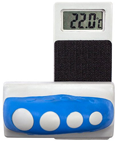 JAD WD-803 Aquarium Magnet Scheibenreiniger (Glas bis 1,5cm) mit integriertem, digitalen Thermometer Gr. L