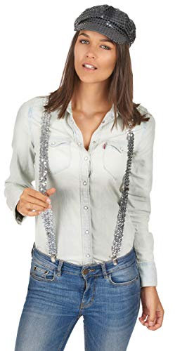 Generique - Pailletten-Hosenträger Silber