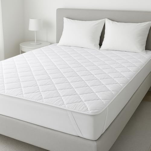 Merino-Betten Topper Matratzenauflage 180x200 cm | Matratzenschoner versteppt | Pflegeleichter und komfortabler Matratzenschutz (weitere verfügbar)