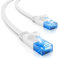 deleyCON 30m Cable de Red Plano CAT6 1000Mbit Gigabit LAN - Cat 6 RJ45 Ethernet Cable de Conexión Cable de Instalación Plano - para Internet Switch Router Modem Patch Panel - Blanco
