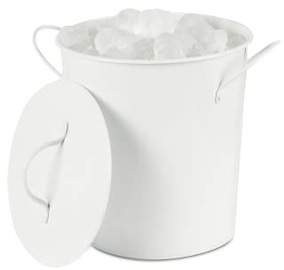 bar@drinkstuff Galvanised Steel Insulated Ice Bucket White - Metal Party Tub for Serving Ice Cubes