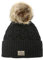 LONGCLASS Schwarze Elegante Bommelmütze Damen Elegance Mütze Frauen Wintermütze schwarz Wollmütze mit Bommel Damenmütze Strickmütze Pudelmütze schön Mädchen