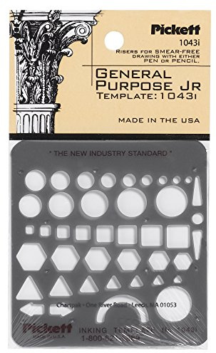 Pickett General Purpose Jr. Template, Including Circles, Squares, Hexagons and Triangles (1043I)