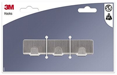 3M Adhesive Metal Hook – 1 Bar with 3 Rectangular Hooks