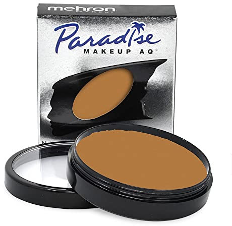 Mehron Paradise Make-up AQ Pro Size | Perfekt für Bühnen- und Bildschirmvorführungen, Spezialeffekte, Cosplay und Halloween | Wasseraktiviertes Gesichts- und Körperfarben 40 g Light Brown