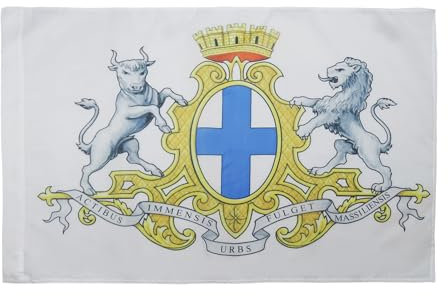 AZ FLAG - Drapeau Armoiries de Marseille - 150x90 cm - Drapeau Marseillais - Ville De Marseille 100% Polyester Avec Fourreau et cordelette - Pavillon 110 g