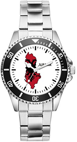 KIESENBERG Albanien Uhr - sportliche Armbanduhr - stilvolle Herrenuhr mit Albanien-Motiv - Geschenkidee für Albaner, Reisende und Fans-1108