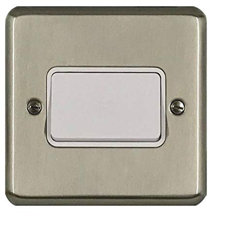 Deta 1949SCW Fan Isolator Switch TP Satin Chrome/White Insert