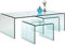 Kare Design Couchtisch Clear Club (3/Set), Transparent, Couchtisch, Beistelltisch, Glas, 36x90x50 cm (H/B/T)