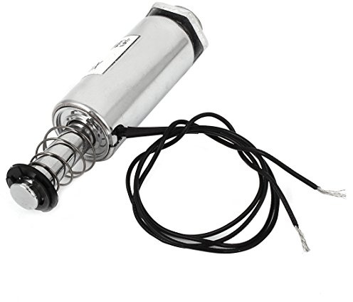 uxcell DC 24V 16 mm Pull Type Tubular Solenoid, Electromagnet w Spring Return