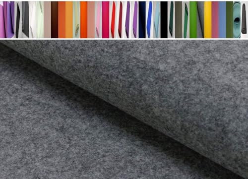 FABRICS-CITY GRAUMELANGE BASTELFILZ FILZ STOFF ~5MM~ FILZSTOFF STOFFE, 4243