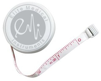 EMI Body Medical Retractable Soft Tape Measure with Dual-Scale in and CM - Measuring Tape for Body, Sewing, Tailoring, Fabric, Weight Loss & Medical Use- White EAM-400W
