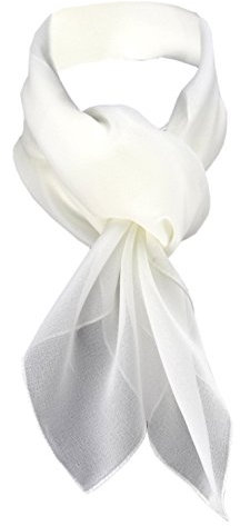 TigerTie Damen Chiffon Halstuch creme beige elfenbein Uni Gr. 90 cm x 90 cm - Schal