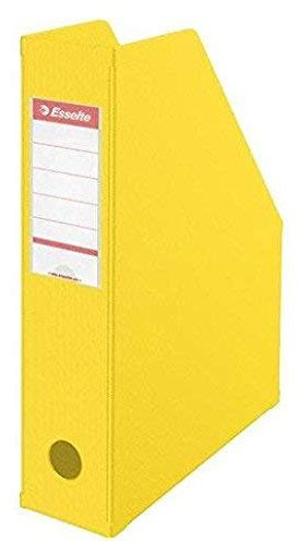 ESSELTE Lot de 5 Boîtes à pan coupé Porte-revues PVC dos 7 cm Livré à plat Jaune
