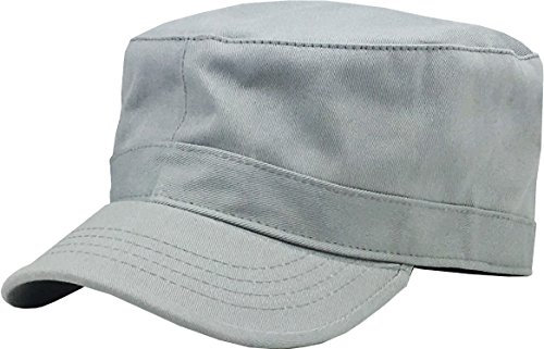 KBETHOS Cadet Army Cap Basic Everyday Military Style Hut (jetzt mit Versteck Pocket Version erhältlich), Hellgrau Daily Cadet, MEDIUM