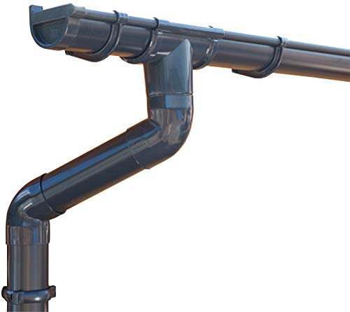 Dachrinnen/Regenrinnen Set | Pultdach (1 Dachseite) | GD16 | in 4 Farben! (Komplettes Set bis 7.00 m, Anthrazit)