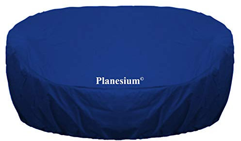 PLANESIUM Premium Sonneninsel RUND Liegeinsel Hülle Abdeckung Schutzhülle Abdeckplane Polyrattan wasserdicht atmungsaktiv Sonnenliege Gartenliege 575g/lfm (190cm Breite x 85cm Höhe, Dunkelblau)