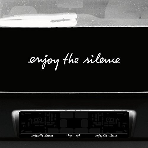 GreenIT Schriftzug Enjoy The Silence Aufkleber Tattoo die Cut car Decal Auto Heck Deko Folie Depeche Mode (weiß)