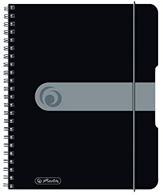 Herlitz Collegeblock easy orga to go A5, schwarz, kariert, 160 Seiten, 2 Stück