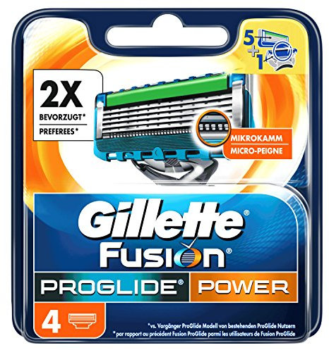 Gillette Fusion ProGlide Power Rasierklingen, 4 Stück