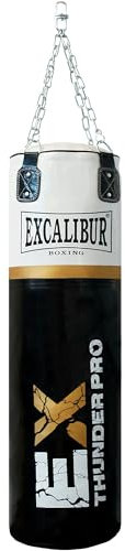 MAXXUS Boxsack PRO Excalibur/Thunder 120 - Gefüllt, Hängend, Vierpunkt-Stahlkette, 120 x 35cm, 34 kg - Punching Bag, Sandsack für Boxen, MMA, Muay Thai, Kickboxen, Kampfsport (#2 Thunder PRO 120)